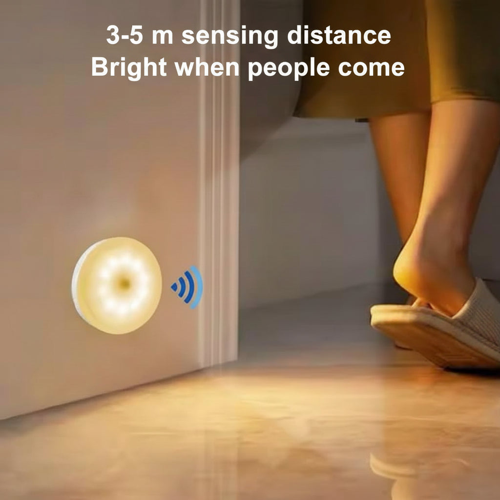 Smart Motion Sensor LED Night Light – Wireless Warm Glow Lamp